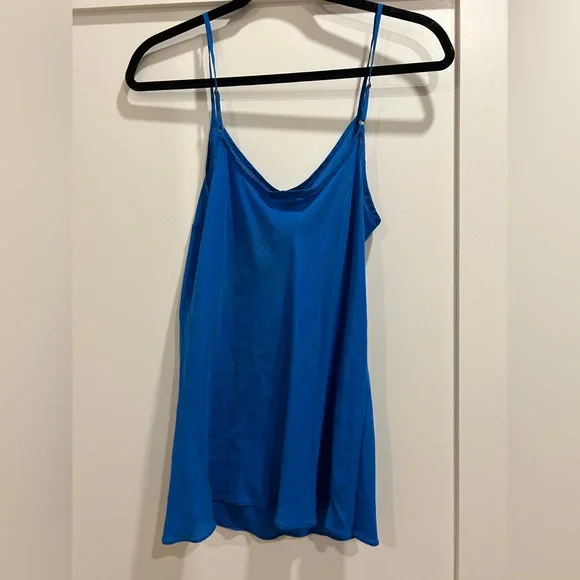 J crew women’s 100% silk royal blue slip cami flowy M - Picture 2 of 6